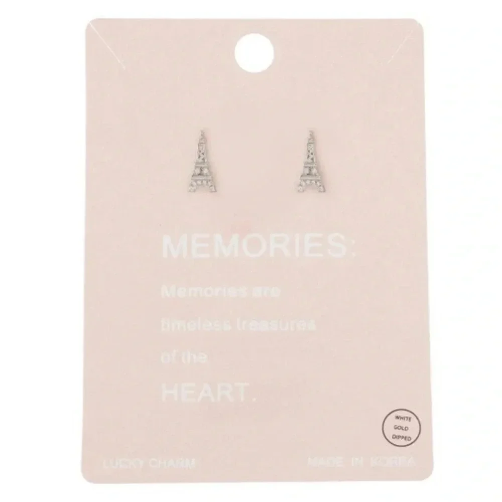 Small silver Eiffel Tower stud earrings